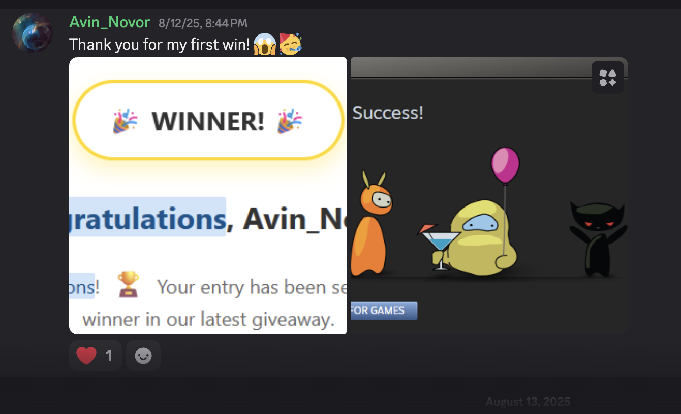 Thank you message from Avin_Novor