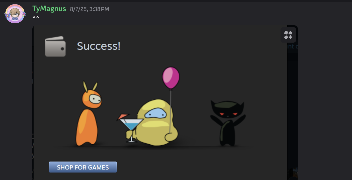 Thank you message from MagicLad_Ty