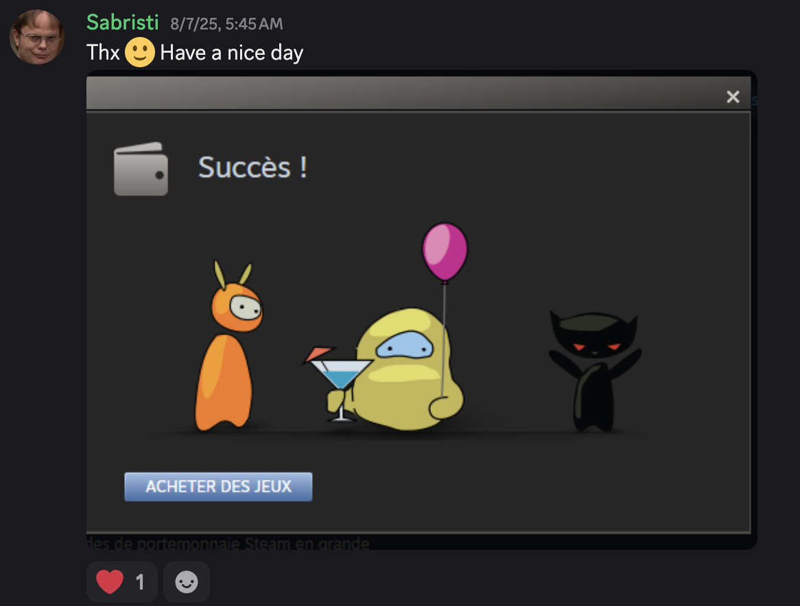 Thank you message from Sabristi