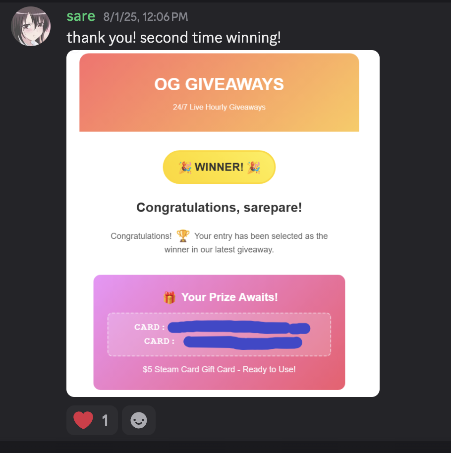 Thank you message from sareparel