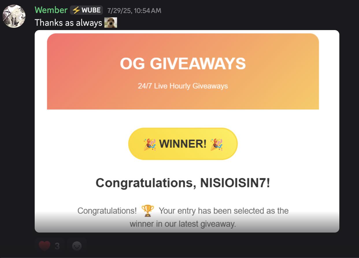 Thank you message from NISIOISIN7