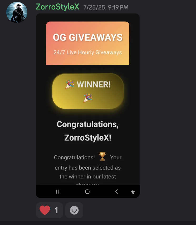 Thank you message from ZorroStyleX