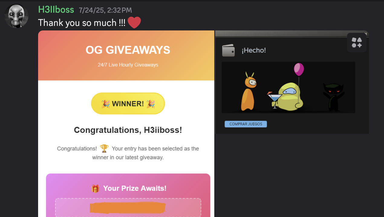 Thank you message from H3iiboss