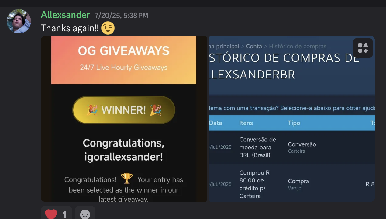 Thank you message from igorallexsander